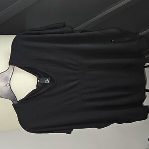 Black H&M Extra Small Business Casual Flowly Short  Sleeve Blouse